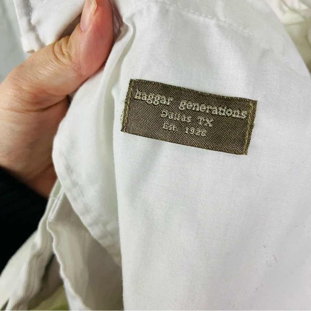 Haggar Men's cream cotton Flat Front Shorts size 34